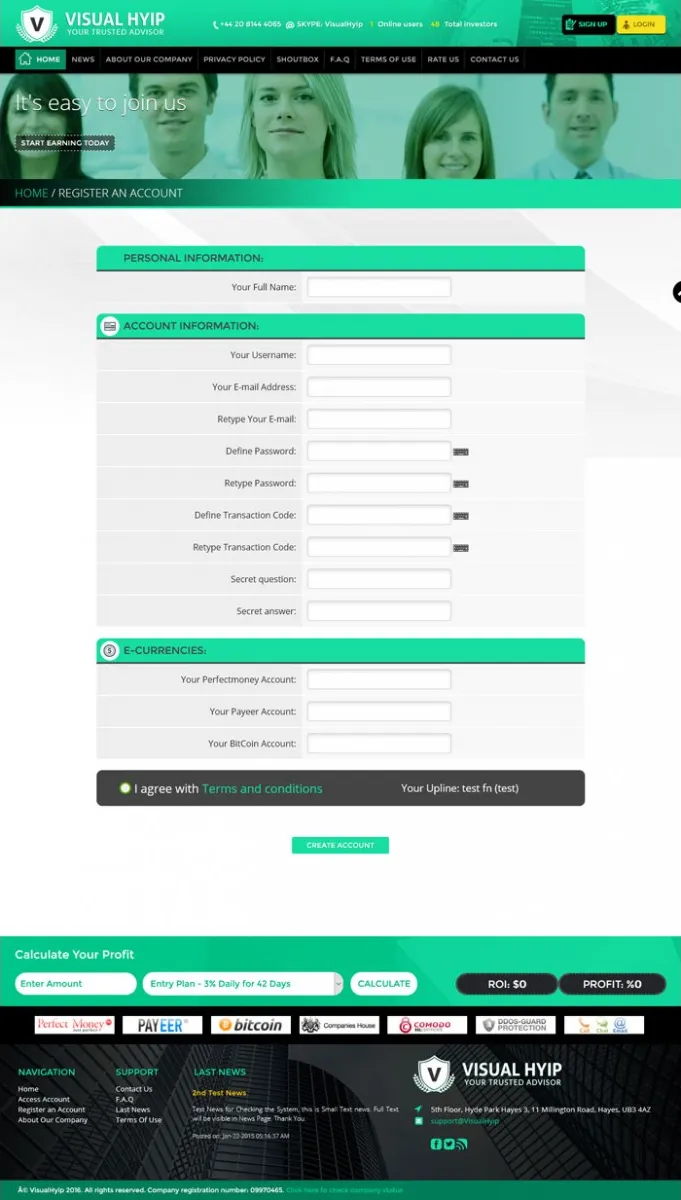 Investment Hyip Template ID - ZVPT1156 demo Page 2