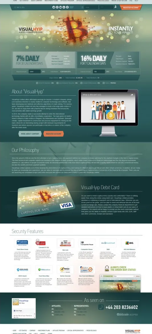 Investment Hyip Template ID - ZVPT1161 demo Page 1