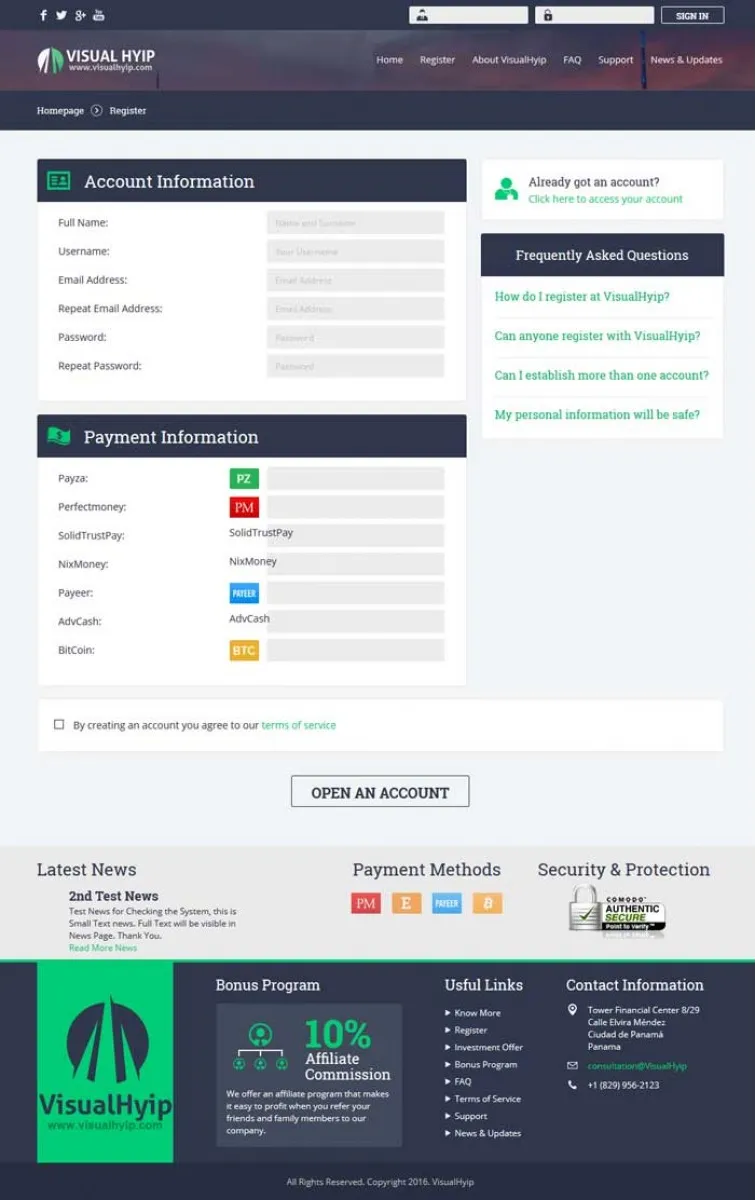 Investment Hyip Template ID - ZVPT1163 demo Page 2