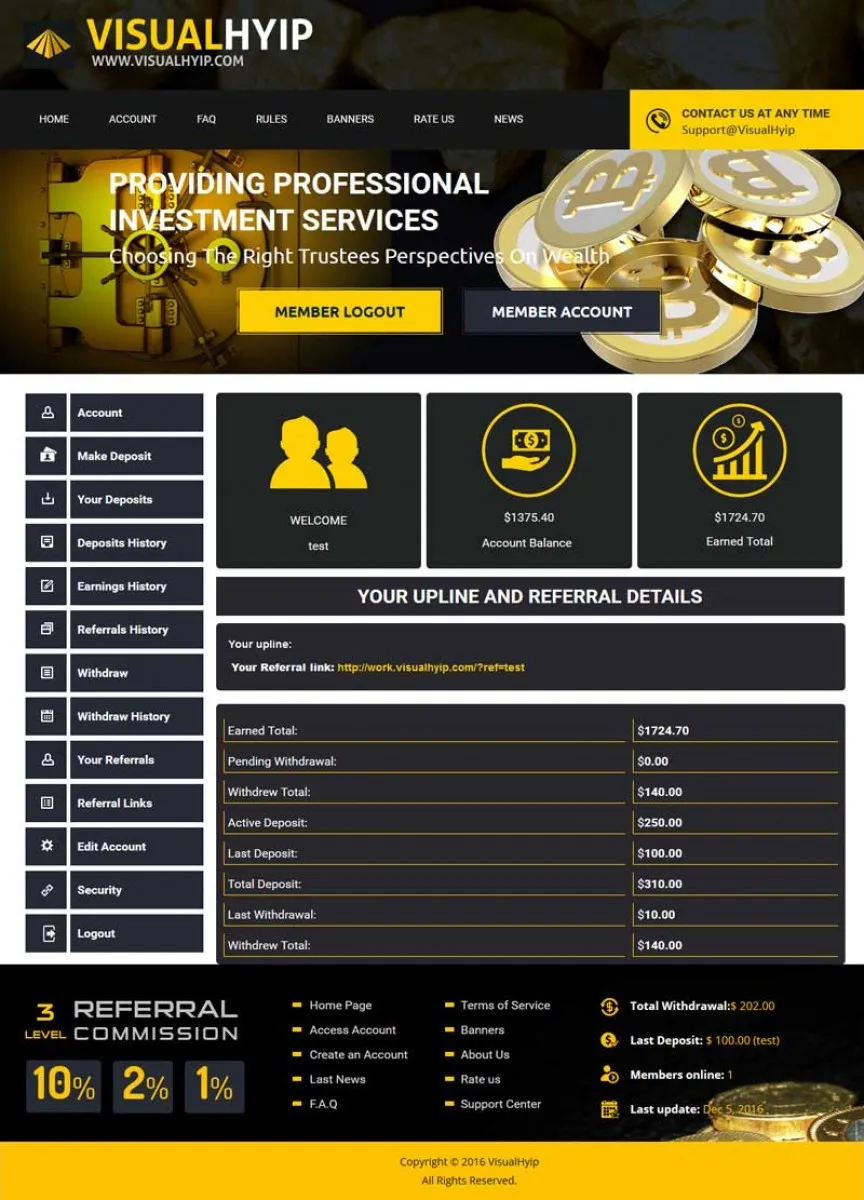 Investment Hyip Template ID - ZVPT1185 demo Page 2