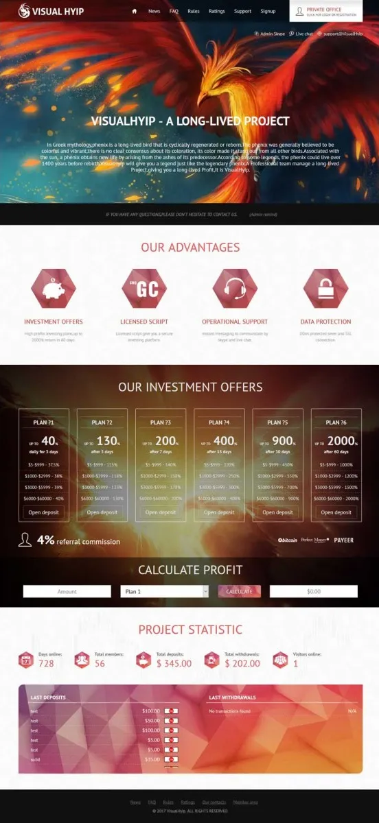 Investment Hyip Template ID - ZVPT1190 demo Page 1