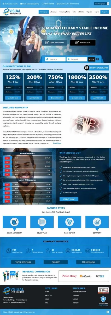 Investment Hyip Template ID - ZVPT1192 demo Page 1