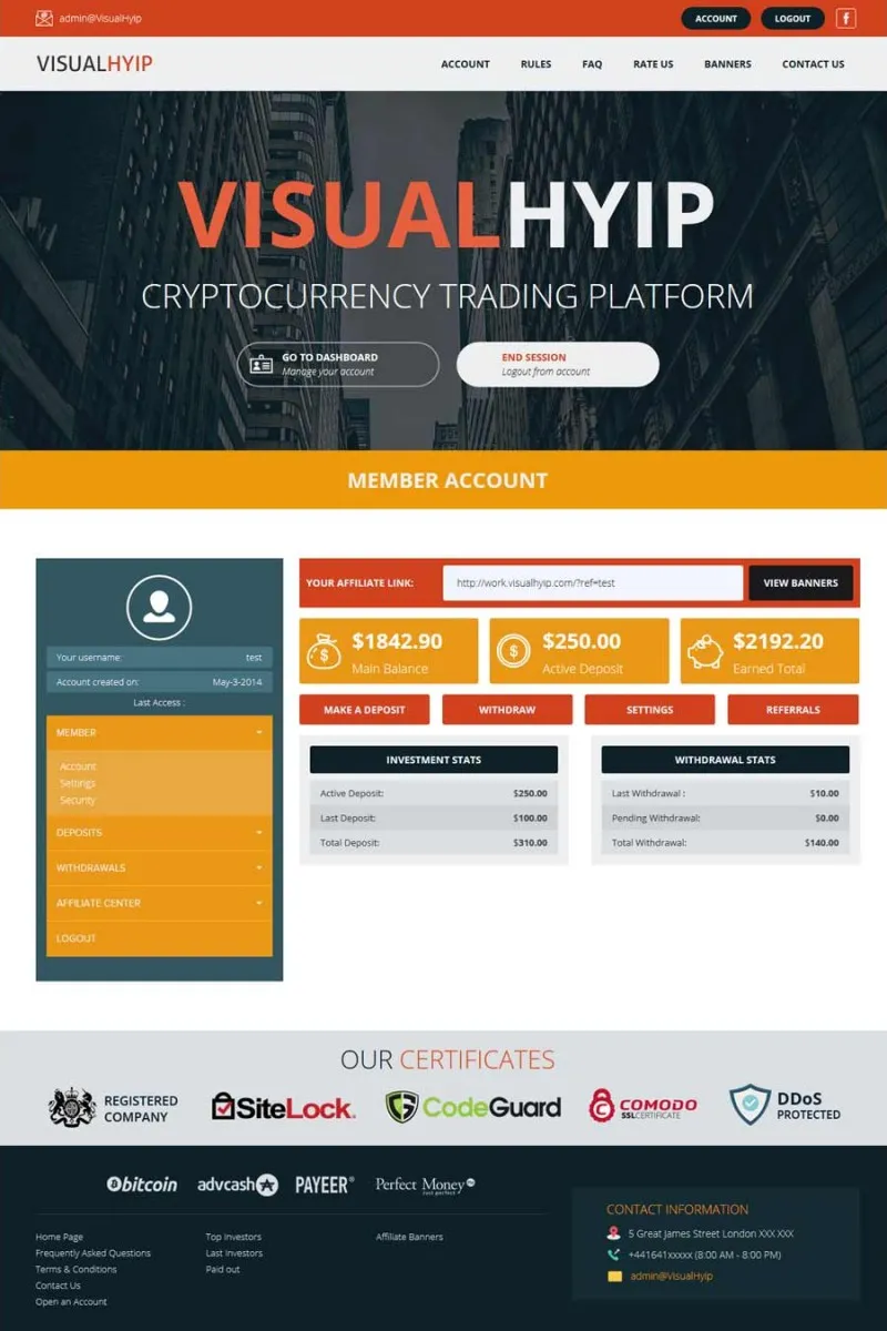 Investment Hyip Template ID - ZVPT1197 demo Page 3