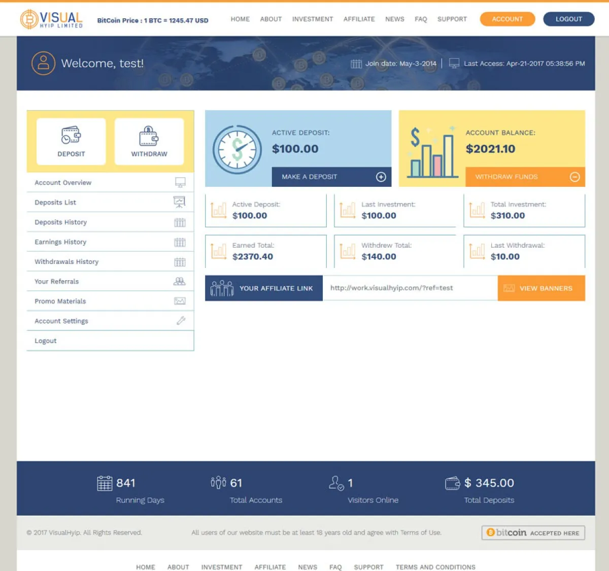 Investment Hyip Template ID - ZVPT1207 demo Page 3