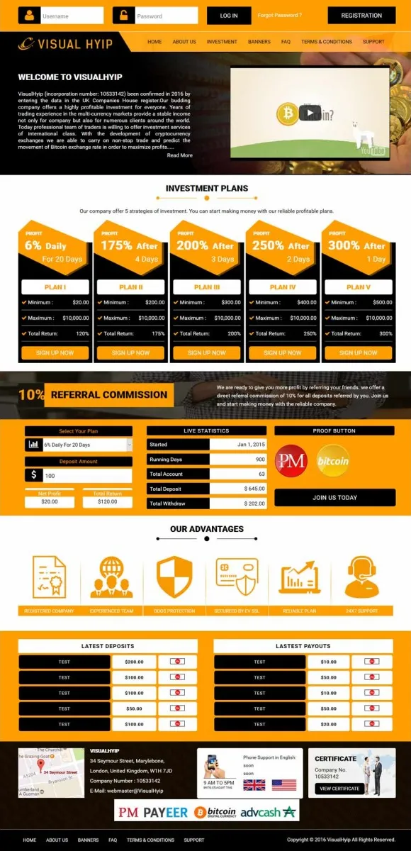 Investment Hyip Template ID - ZVPT1215 Preview