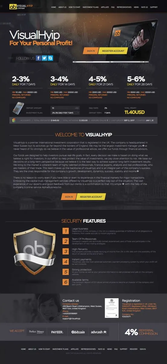 Investment Hyip Template ID - ZVPT1226 Preview