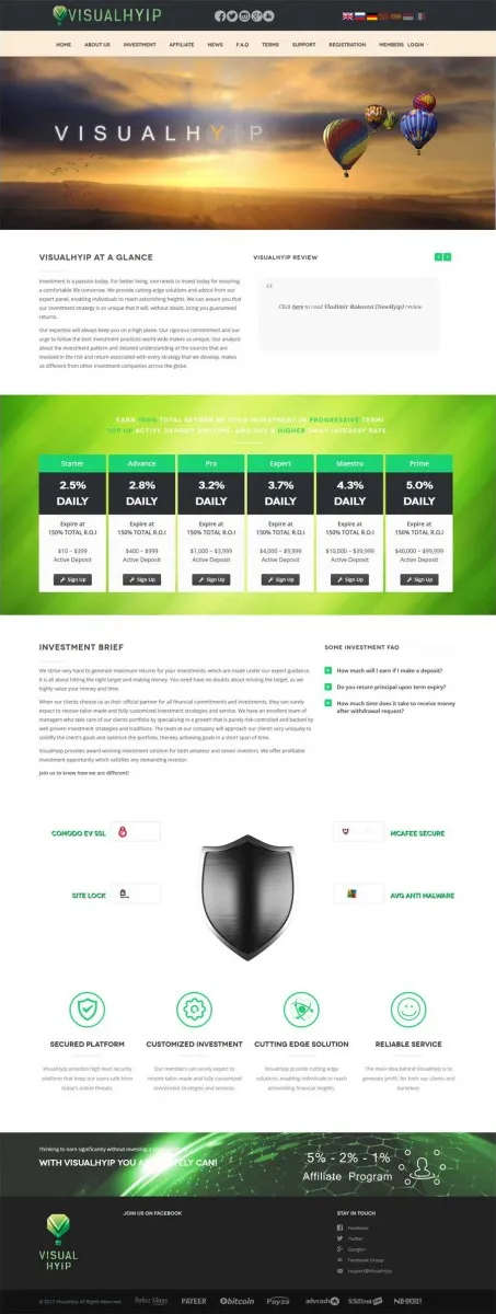 Investment Hyip Template ID - ZVPT1227 Preview