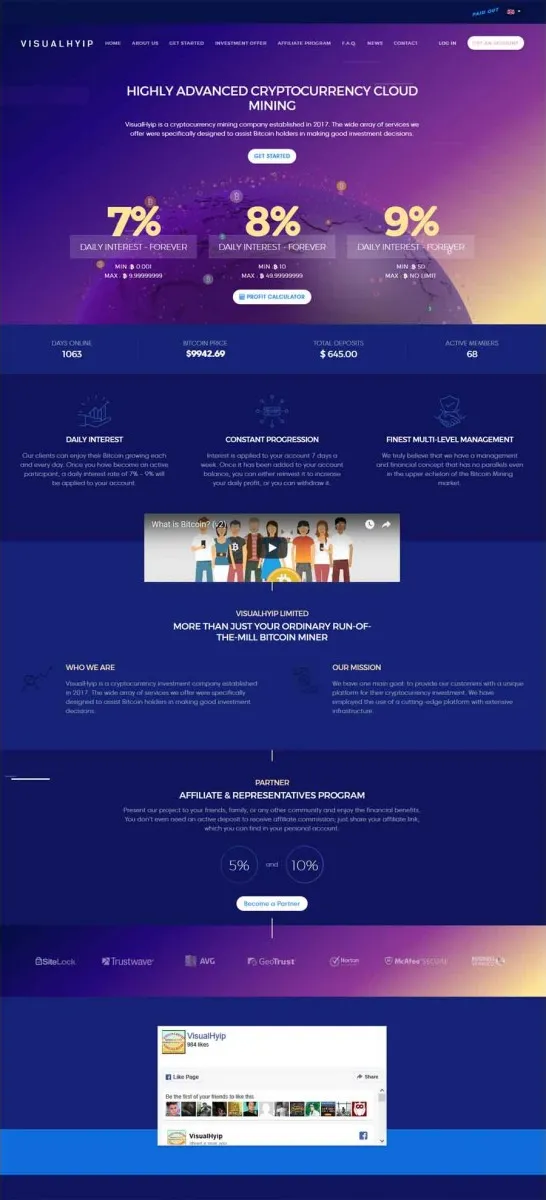 Investment Hyip Template ID - ZVPT1234 demo Page 1