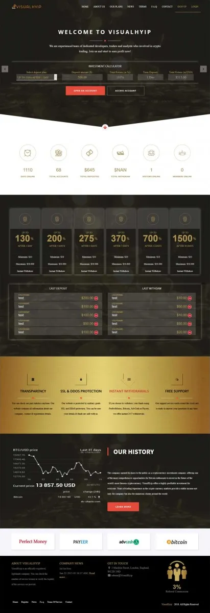 Investment Hyip Template ID - ZVPT1246 demo Page 1