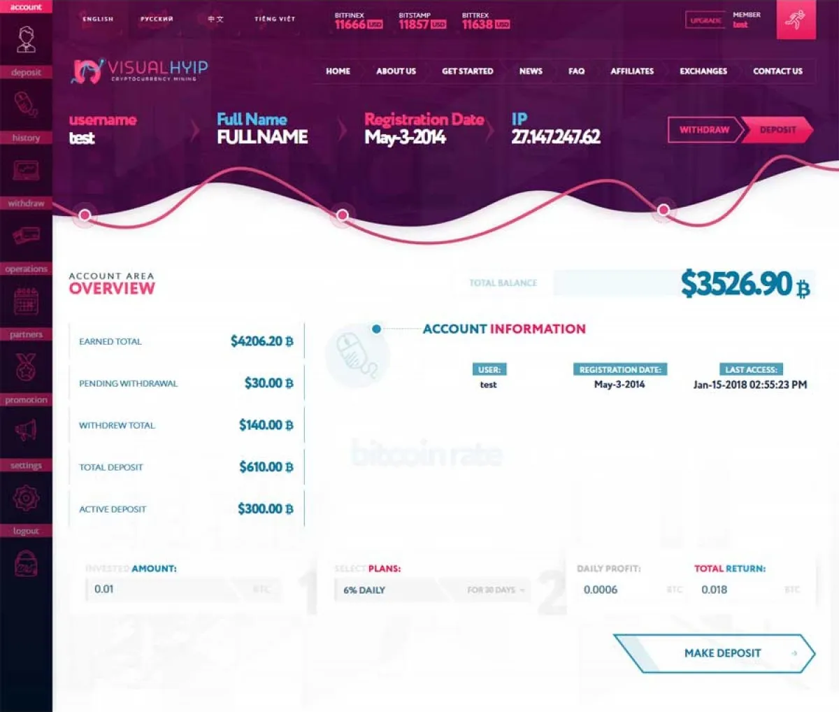 Investment Hyip Template ID - ZVPT1248 demo Page 3