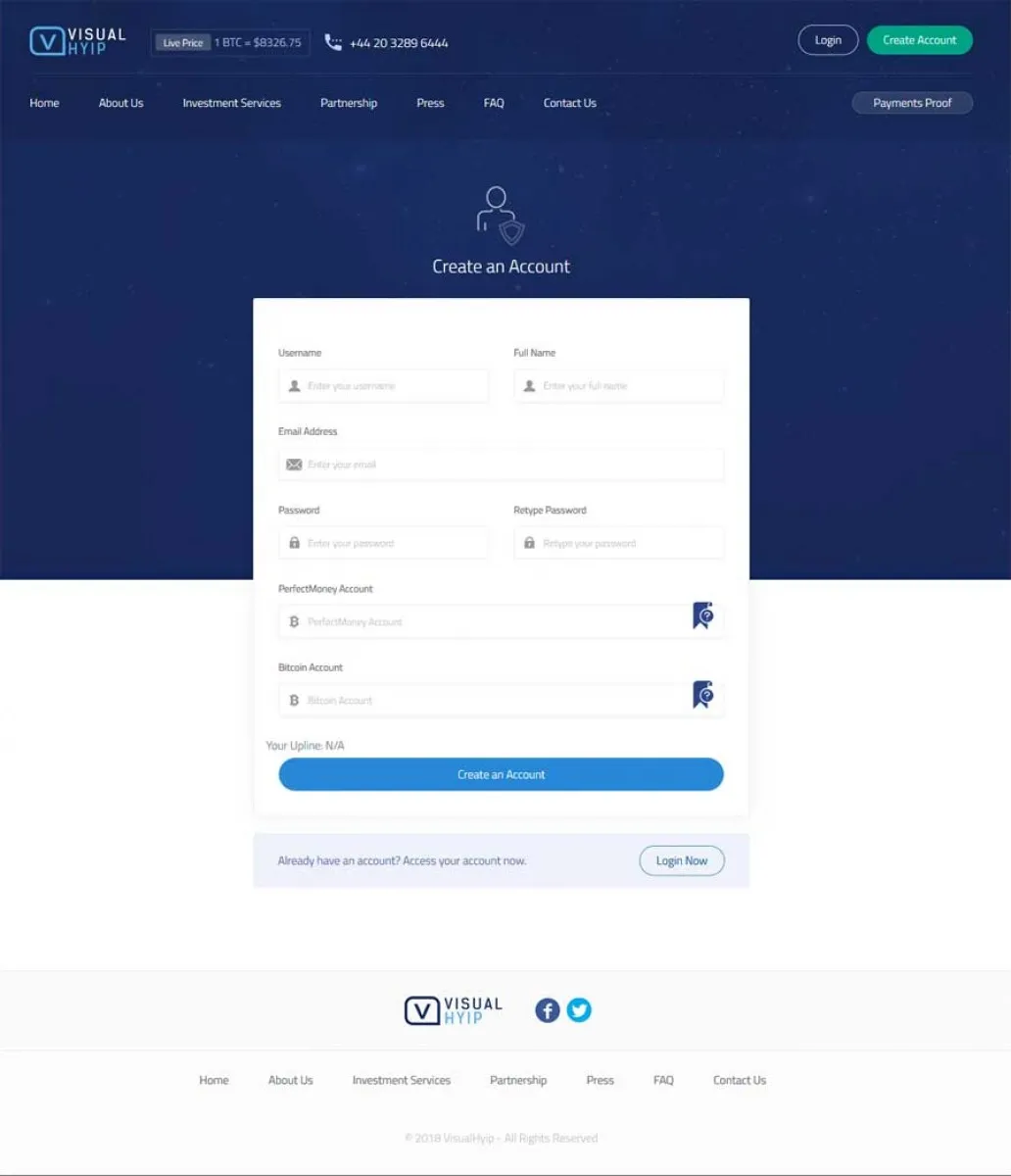 Investment Hyip Template ID - ZVPT1250 demo Page 2