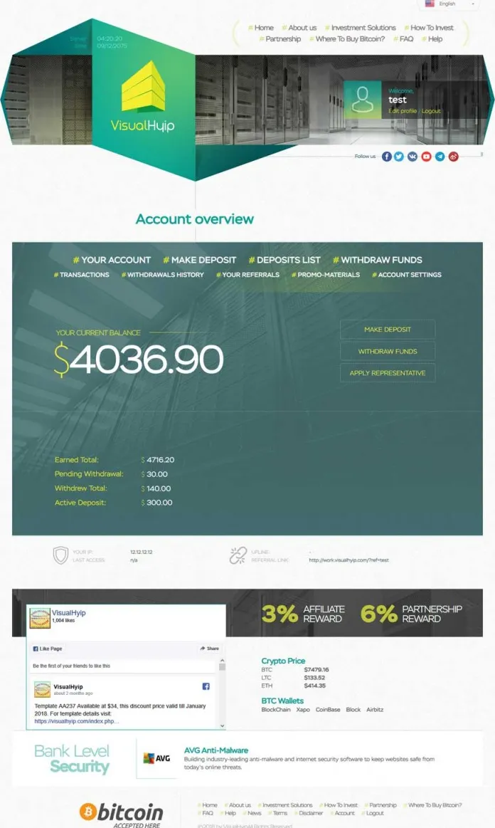 Investment Hyip Template ID - ZVPT1254 demo Page 3