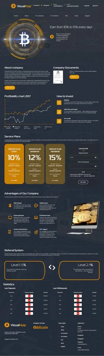 Investment Hyip Template ID - ZVPT1266 demo Page 1