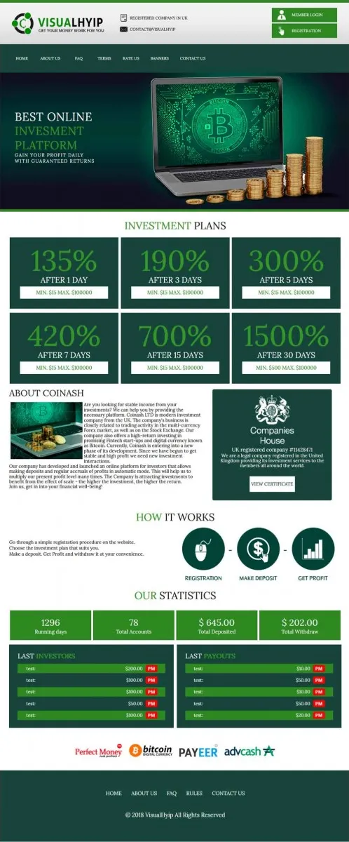 Investment Hyip Template ID - ZVPT1270 Preview