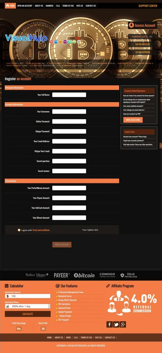 Investment Hyip Template ID - ZVPT1275 demo Page 2