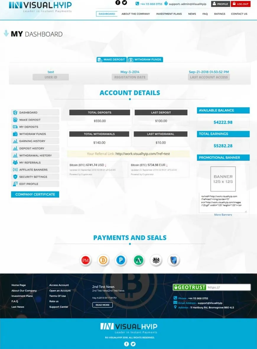 Investment Hyip Template ID - ZVPT1277 demo Page 3