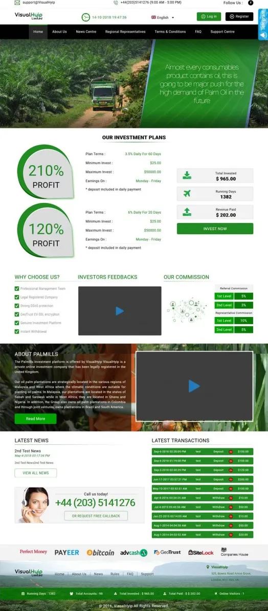 Investment Hyip Template ID - ZVPT1284 Preview