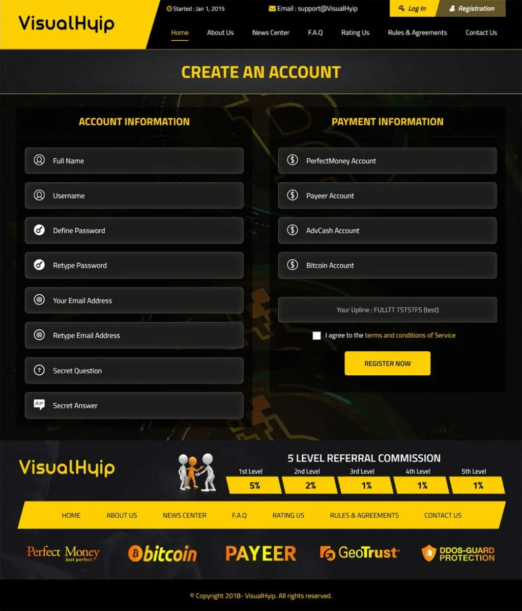 Investment Hyip Template ID - ZVPT1288 demo Page 2