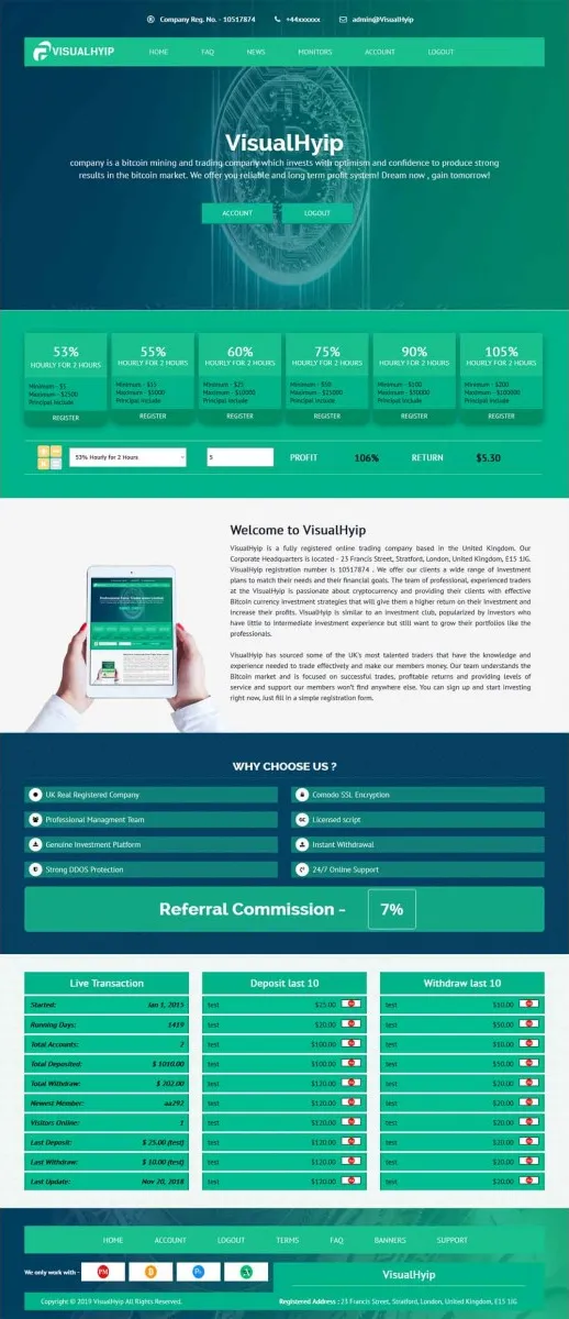 Investment Hyip Template ID - ZVPT1291 Preview