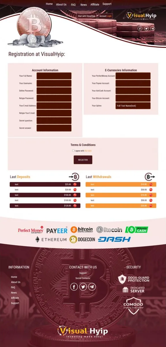 Investment Hyip Template ID - ZVPT1292 demo Page 2