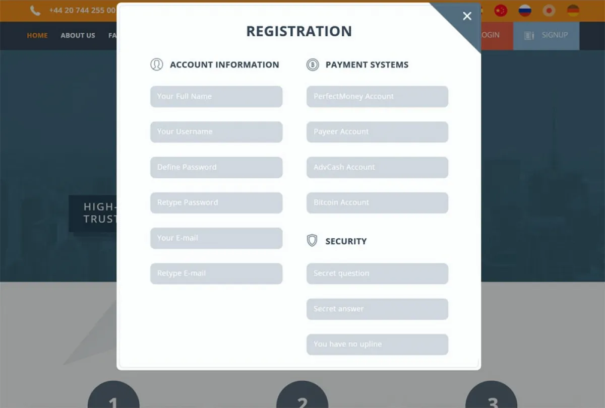 Investment Hyip Template ID - ZVPT1294 demo Page 2