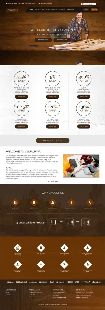Investment Hyip Template ID - ZVPT1299 Preview