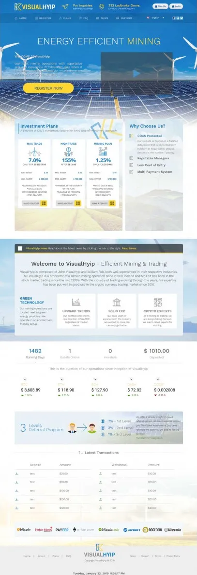 Investment Hyip Template ID - ZVPT1305 demo Page 1