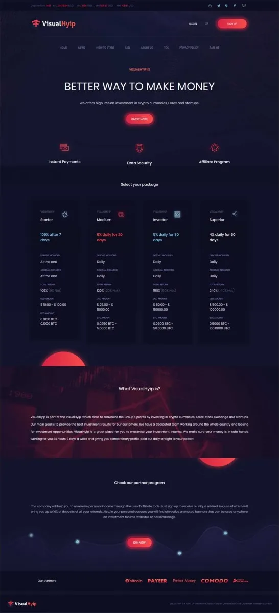 Investment Hyip Template ID - ZVPT1309 Preview