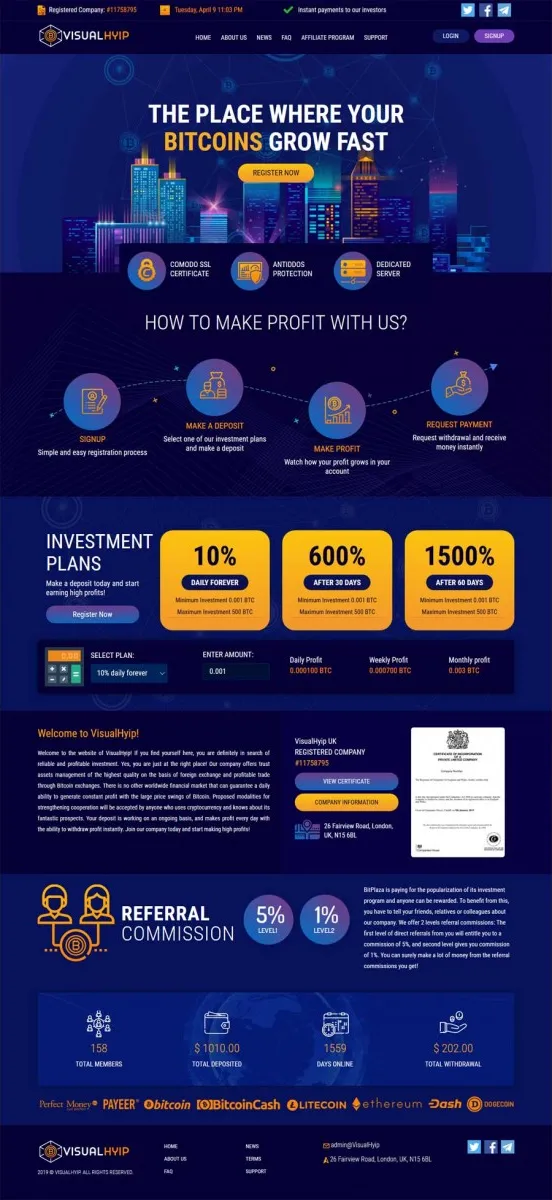 Investment Hyip Template ID - ZVPT1321 Preview