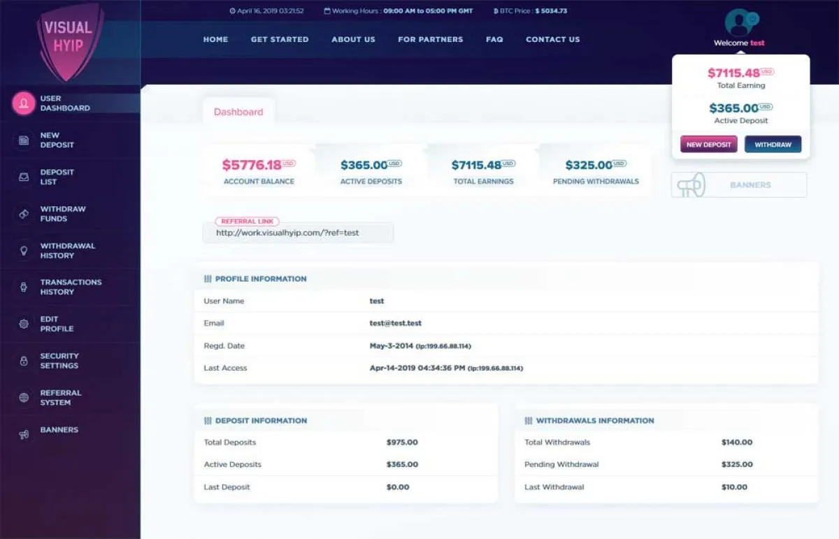 Investment Hyip Template ID - ZVPT1322 demo Page 3