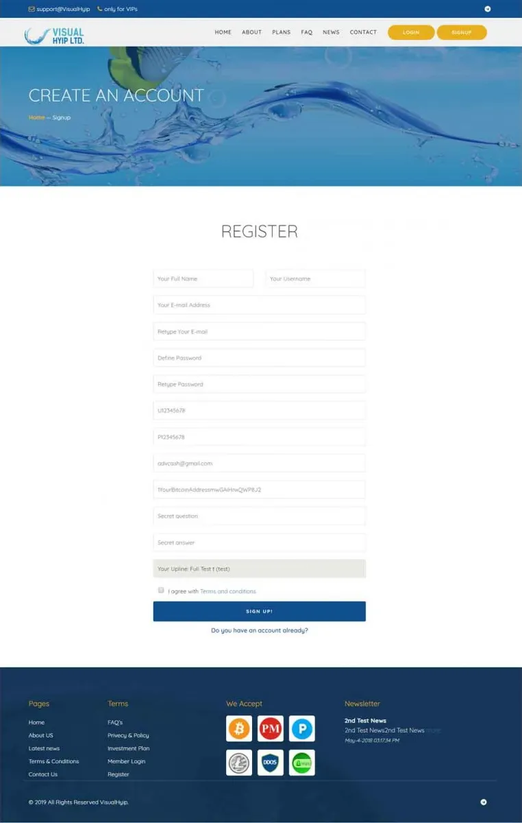Investment Hyip Template ID - ZVPT1323 demo Page 2