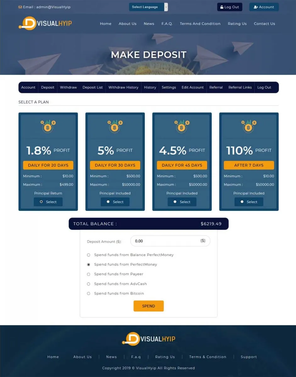 Investment Hyip Template ID - ZVPT1326 demo Page 4