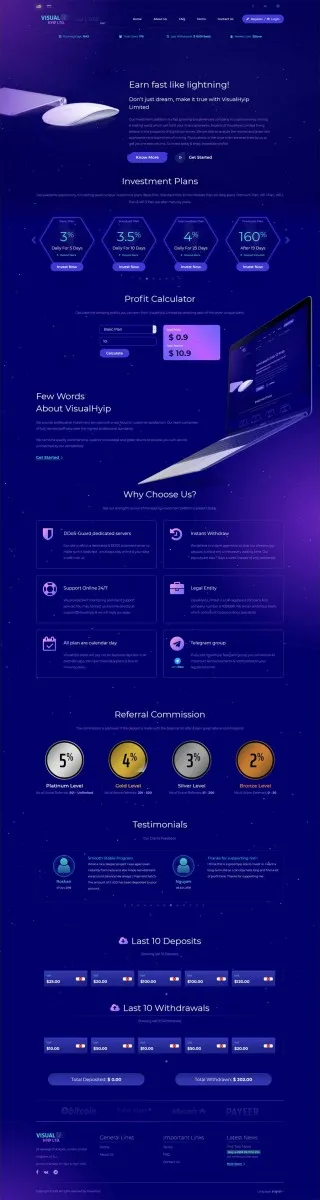 Investment Hyip Template ID - ZVPT1332 Preview