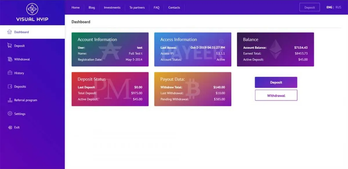 Investment Hyip Template ID - ZVPT1343 demo Page 3