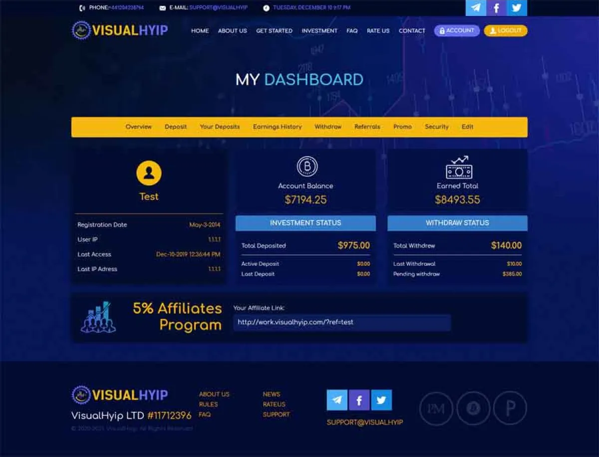 Investment Hyip Template ID - ZVPT1352 demo Page 3