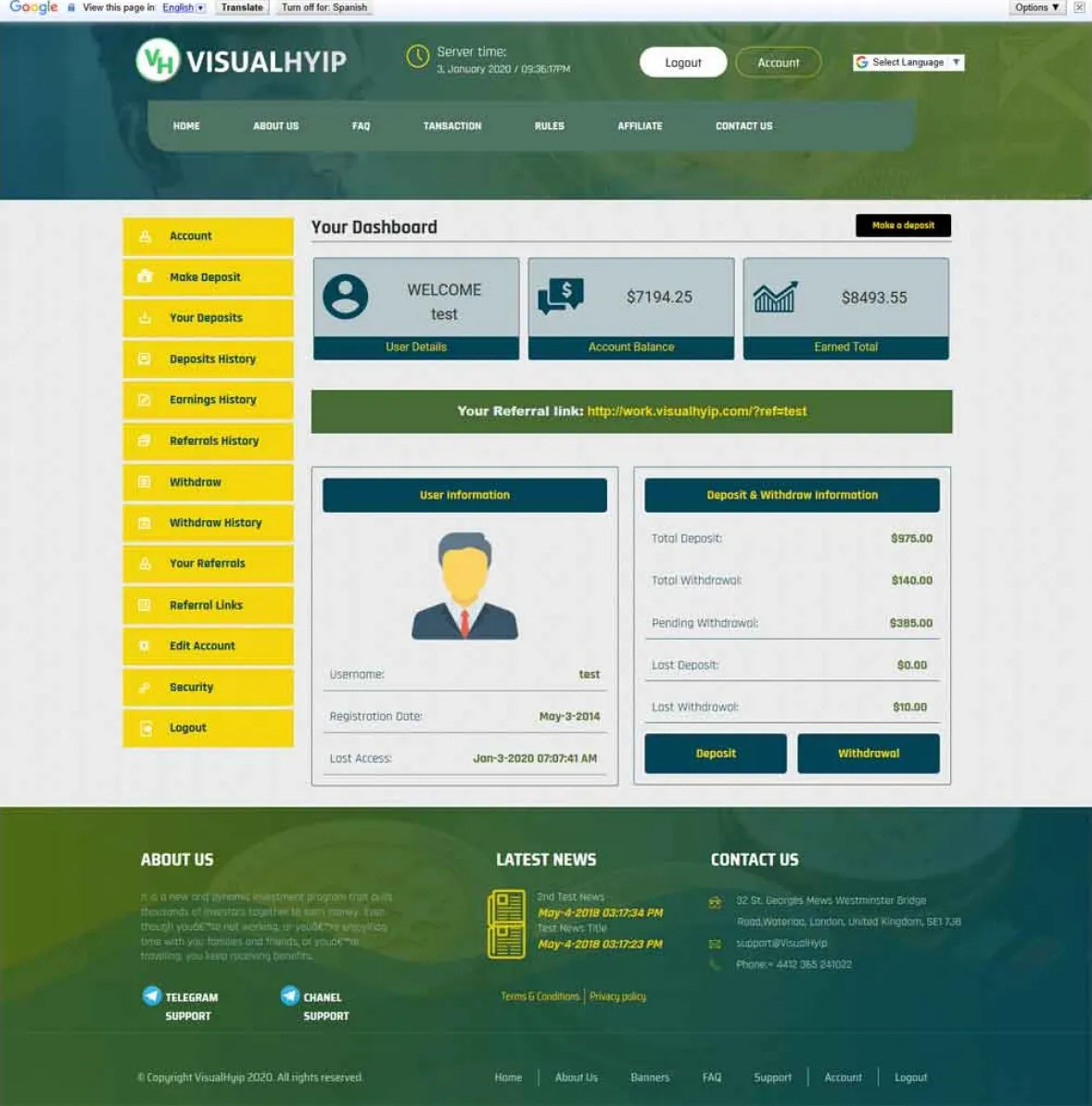 Investment Hyip Template ID - ZVPT1355 demo Page 3