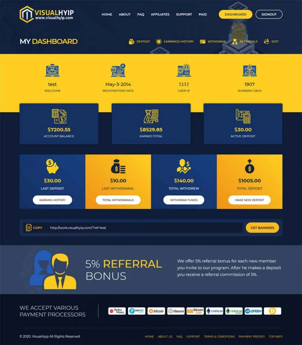 Investment Hyip Template ID - ZVPT1372 demo Page 2