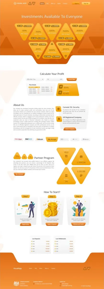 Investment Hyip Template ID - ZVPT1374 Preview