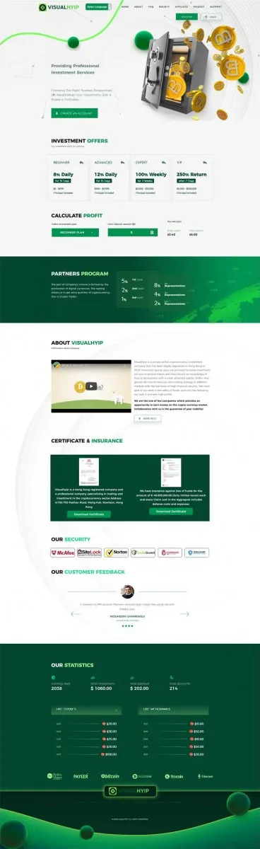 Investment Hyip Template ID - ZVPT1387 Preview