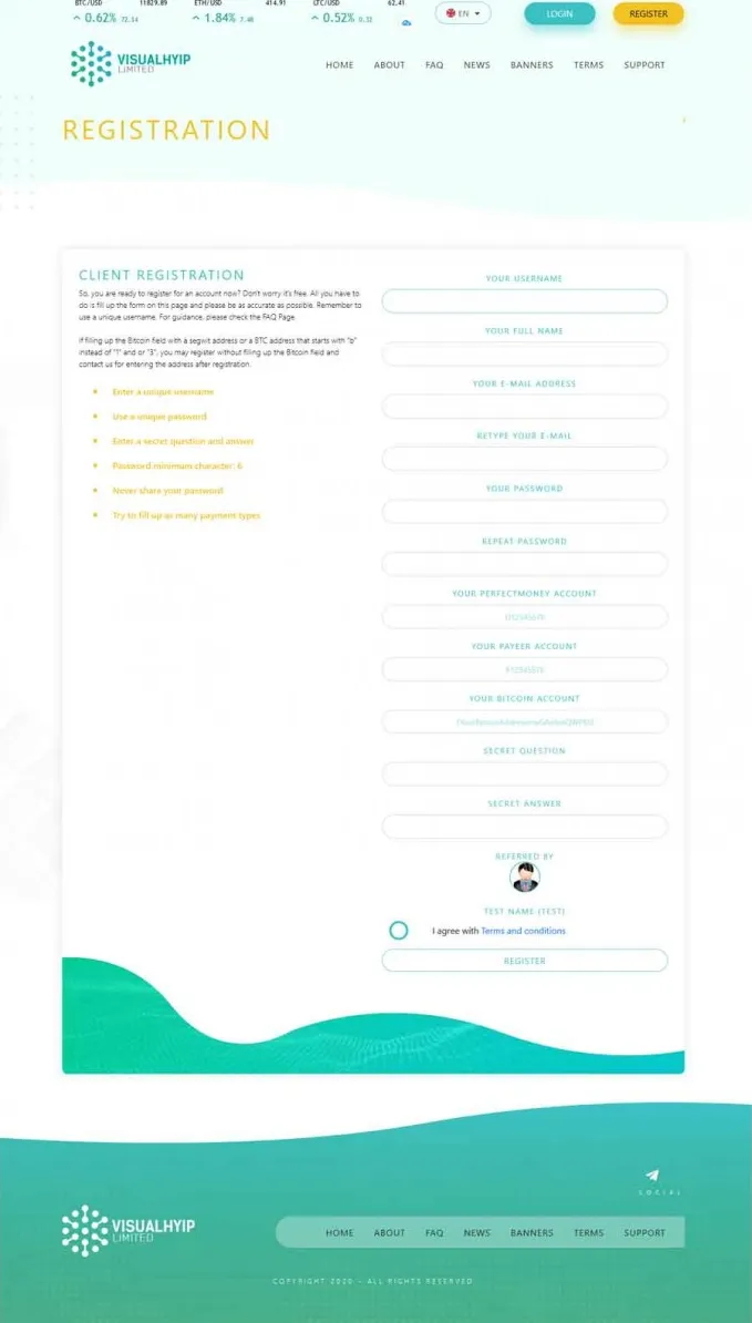 Investment Hyip Template ID - ZVPT1393 demo Page 2