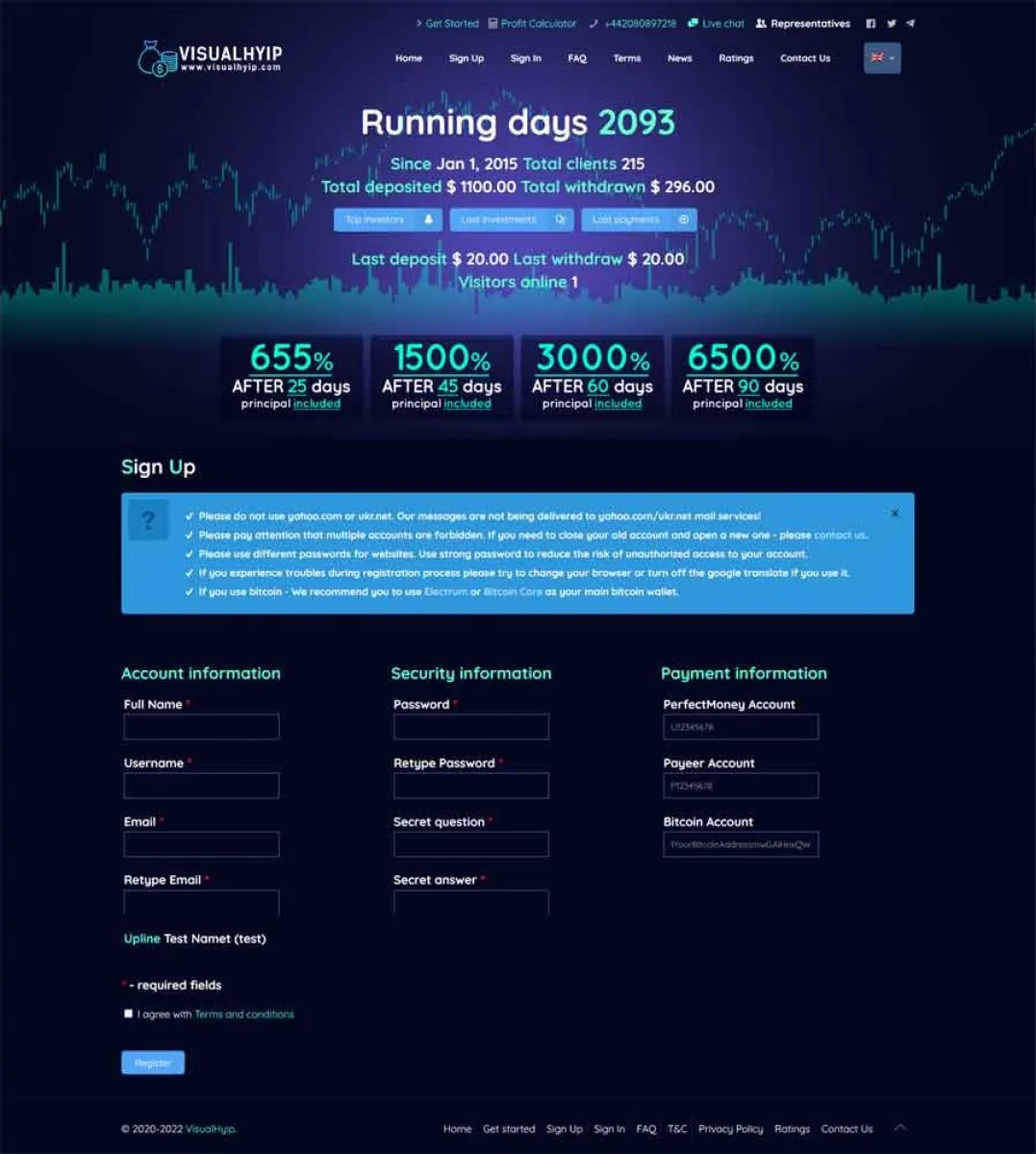 Investment Hyip Template ID - ZVPT1398 demo Page 2