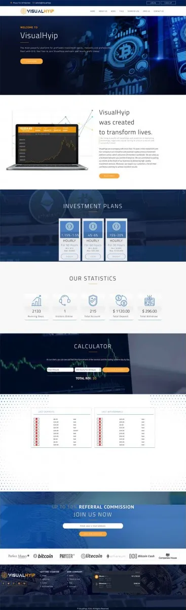 Investment Hyip Template ID - ZVPT1405 Preview