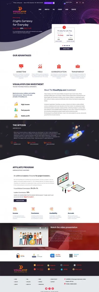 Investment Hyip Template ID - ZVPT1408 Preview
