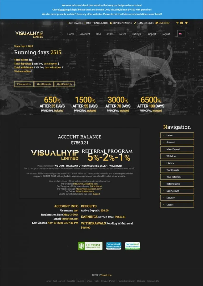 Investment Hyip Template ID - ZVPT1426 demo Page 4