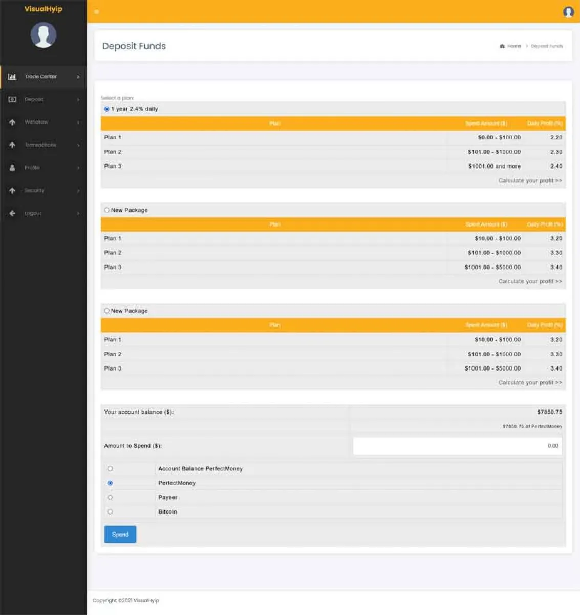 Investment Hyip Template ID - ZVPT1427 demo Page 5