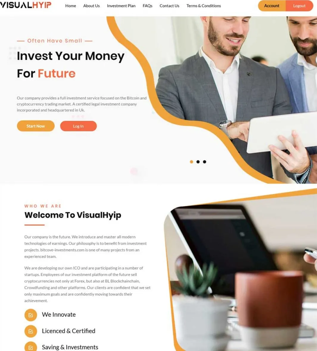 Investment Hyip Template ID - ZVPT1439 demo Page 2