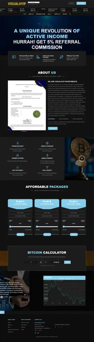 Investment Hyip Template ID - ZVPT1440 demo Page 1