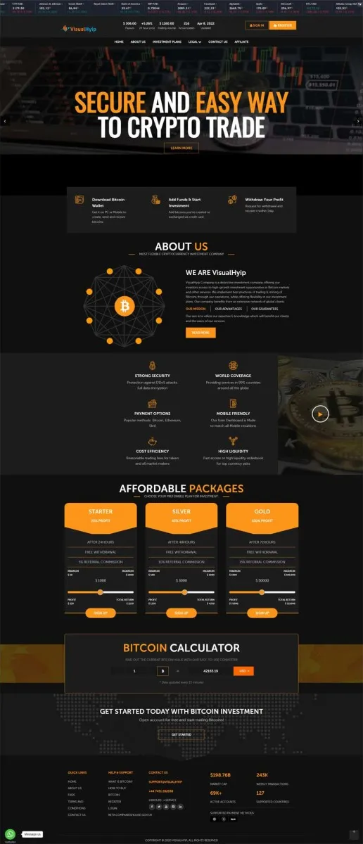 Investment Hyip Template ID - ZVPT1444 demo Page 1