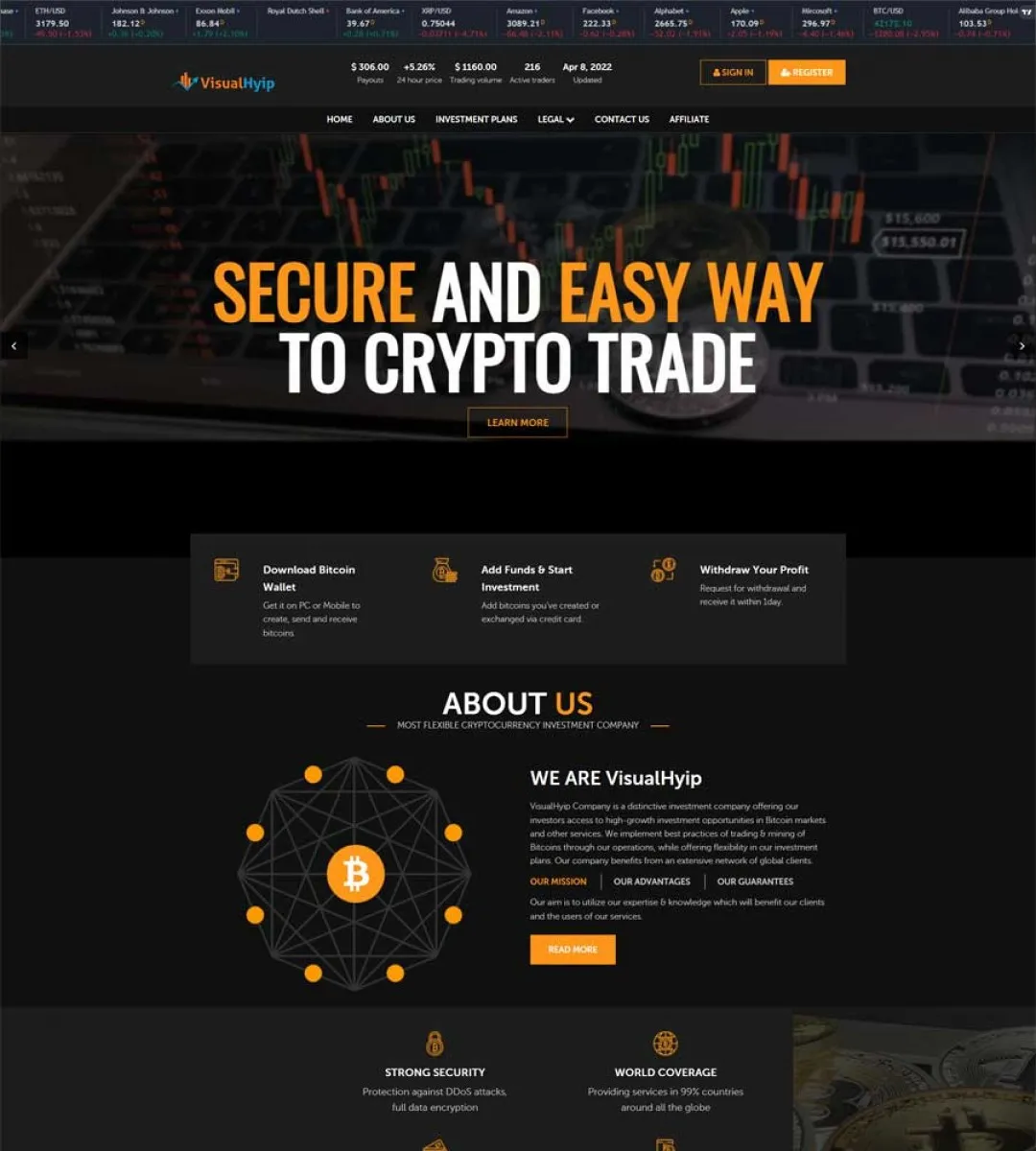 Investment Hyip Template ID - ZVPT1444 demo Page 2