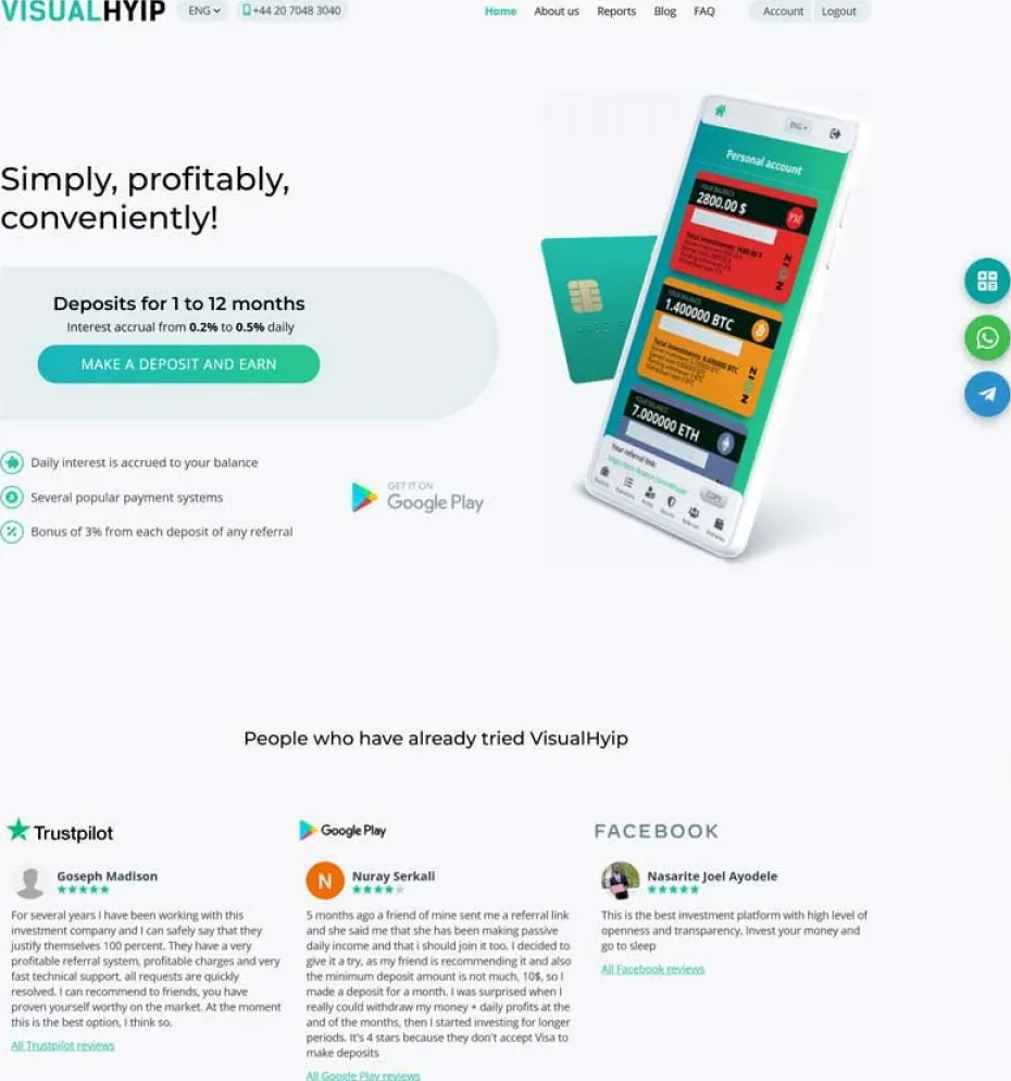 Investment Hyip Template ID - ZVPT1460 demo Page 2